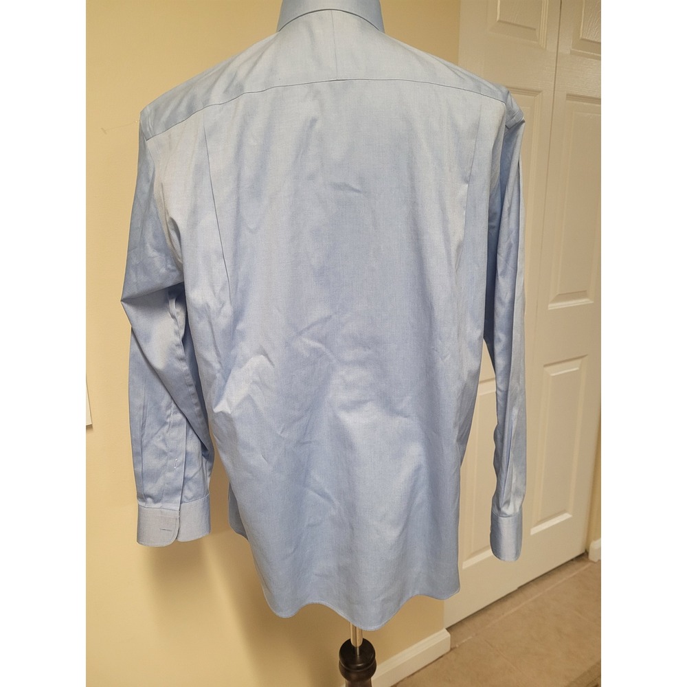 JOS A BANK TRAVELER Blue Traditional Fit Dress Shirt Men 16 34 Sleeve ‎ Pristine - Picture 3 of 3